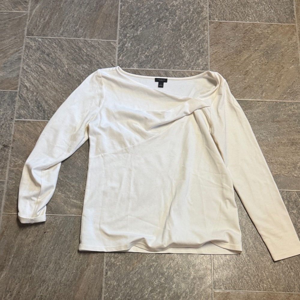 Ann Taylor Cream Long Sleeve Top